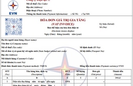 Áp dụng mẫu hóa đơn tiền điện mới từ ngày 1/6