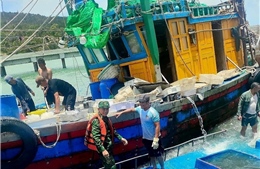 Đồn Biên phòng Ngọc Vừng kịp thời cứu 6 ngư dân gặp nạn trên biển