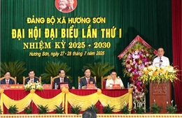Thường trực Ban Bí thư dự Đại hội Đảng bộ xã Hương Sơn, tỉnh Hà Tĩnh