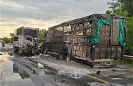 Xe container và xe tải va chạm trực diện tại Quảng Trị làm 1 người tử vong