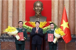 Chủ tịch nước Lương Cường chủ trì lễ trao quyết định thăng quân hàm Thượng tướng