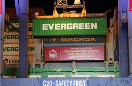 Tân cảng Cát Lái đón 7 chuyến tàu container trong đêm giao thừa