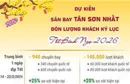 Sân bay Tân Sơn Nhất dự kiến đón lượng khách kỷ lục dịp Tết Nguyên đán