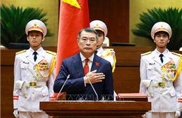 Hình ảnh Lễ tuyên thệ và phát biểu nhậm chức của Thủ tướng Lê Minh Hưng