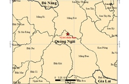 Quảng Ngãi ghi nhận 5 trận động đất trong đêm, mạnh nhất 3,4 độ richter