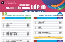 Bảng giá sách giáo khoa bậc Trung học phổ thông áp dụng cho năm học 2025-2026 
