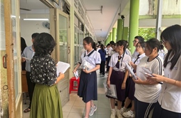 Thí sinh thi tốt nghiệp THPT bắt đầu làm bài thi môn Toán