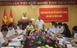 Đoàn khảo sát của Tiểu ban Điều lệ Đảng Đại hội XIII làm việc tại tỉnh Hà Nam