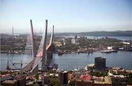 Máy bay chở đoàn đại biểu Triều Tiên tới thành phố Vladivostok của Nga
