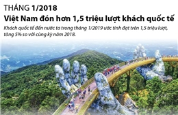 Tháng 1/2019: Việt Nam đón hơn 1,5 triệu lượt khách quốc tế