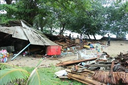 Khung cảnh hoang tàn tại bãi biển Anyer sau thảm họa sóng thần