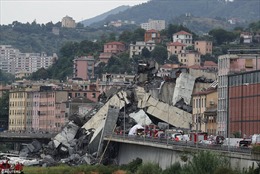 Toàn cảnh cầu sập hãi hùng, hàng chục ô tô lao theo làm 39 người chết ở Italy