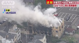 Video vụ cháy xưởng phim tại Kyoto khiến hàng chục người thương vong