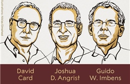 Giải Nobel Kinh tế 2021 được trao cho ba nhà kinh tế người Mỹ David Card, Joshua D. Angrist và Guido W. Imbens
