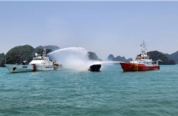 Vùng Cảnh sát biển 1 phối hợp luyện tập tìm kiếm, cứu hộ, cứu nạn trên biển