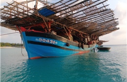 Sửa chữa nhanh tàu cá bị hỏng máy phát điện của ngư dân Quảng Ngãi 