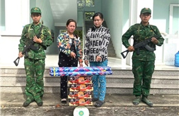 Bộ đội Biên phòng thu giữ 28 kg pháo hoa nổ nhãn hiệu nước ngoài 