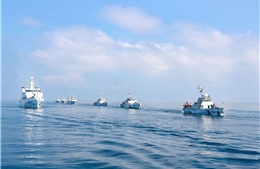 Hành quân trong ngày đầu năm mới bảo vệ an ninh trên biển