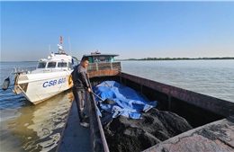 Cảnh sát biển tạm giữ tàu chở 200 tấn than không rõ nguồn gốc