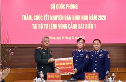 Bộ Quốc phòng kiểm tra công tác sẵn sàng chiến đấu và chúc Tết Vùng Cảnh sát biển 1