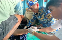 Nhà giàn DK1/10 cấp cứu ngư dân Đồng Tháp gặp nạn trên biển