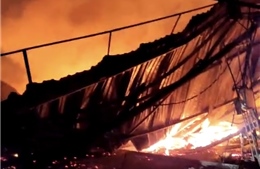 TP Hồ Chí Minh: Cháy lớn thiêu rụi xưởng gỗ ở Quận 12