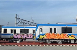 Người vẽ bậy lên 2 toa tàu metro Bến Thành - Suối Tiên có thể bị xử lý hình sự