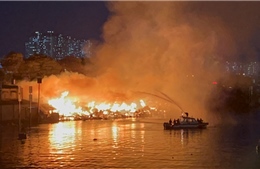 TP Hồ Chí Minh: Cháy lớn dãy nhà ven kênh Tàu Hủ