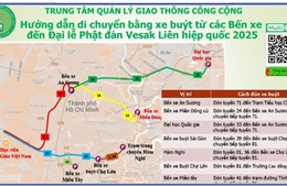 Hướng dẫn lộ trình xe buýt đến bãi trung chuyển miễn phí phục vụ Đại lễ Phật đản Vesak 2025
