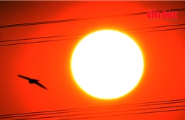 Mặt trời như ‘trứng muối’ nhuộm cam bầu trời TP Hồ Chí Minh