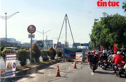 Đóng dải phân cách đường Trường Chinh từ 4/4 để xây ga ngầm S10 metro số 2