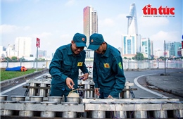 TP Hồ Chí Minh: Cận cảnh trận địa pháo hoa tầm cao trước giờ khai hỏa