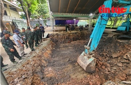 Mở rộng khai quật tại khu vực phát hiện hài cốt liệt sĩ ở Công viên Lê Thị Riêng