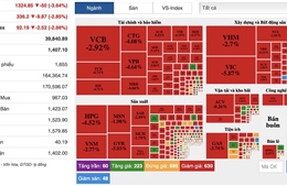 Áp lực bán mạnh, VN-Index đỏ sàn mất hơn 50 điểm