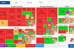 Ngành tài chính giảm mạnh cuối phiên, VN-Index chìm sâu trong sắc đỏ