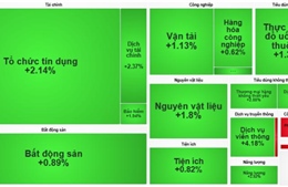VN-Index vượt mốc 1.570 điểm nhờ nhóm tài chính, bất động sản và công nghiệp
