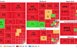 Áp lực điều chỉnh gia tăng, VN-Index giảm gần 18 điểm
