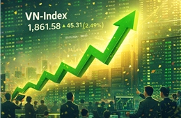 VN-Index tăng gần 46 điểm, dòng tiền duy trì tích cực
