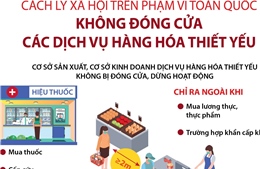 Cách ly xã hội toàn quốc: Không đóng cửa các dịch vụ, hàng hóa thiết yếu