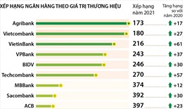 9 ngân hàng Việt trong top 500 thương hiệu ngân hàng giá trị nhất thế giới