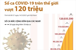 Số ca COVID-19 trên thế giới vượt mốc 120 triệu 