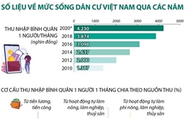 Số liệu về mức sống dân cư Việt Nam qua các năm