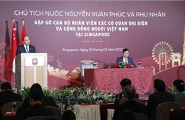 Chủ tịch nước gặp mặt cán bộ Đại sứ quán và cộng đồng người Việt tại Singapore  