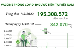 Hơn 195,3 triệu liều vaccine phòng COVID-19 đã được tiêm tại Việt Nam