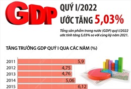 GDP quý I/2022 ước tăng 5,03%
