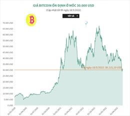 Giá Bitcoin ổn định ở mốc 30.000 USD