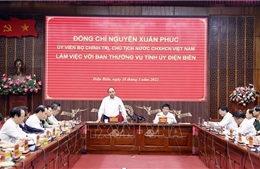 Chủ tịch nước Nguyễn Xuân Phúc làm việc với Ban Thường vụ Tỉnh uỷ Điện Biên