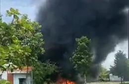 Cháy bãi giữ xe máy vi phạm của Công an phường Tân An, TP Thủ Dầu Một