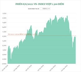 Phiên 8/6/2022: VN-Index vượt 1.300 điểm