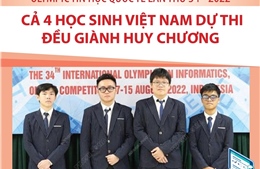 Cả 4 học sinh Việt Nam thi Olympic Tin học quốc tế đều giành huy chương